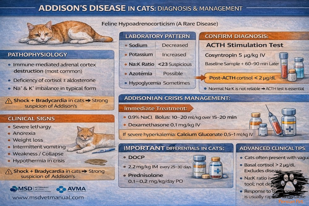 آدیسون در گربه | تشخیص و درمان تخصصی
