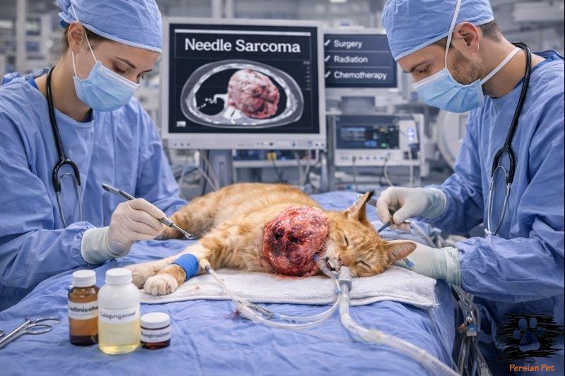 نیدل سارکوما گربه؛ تشخیص پیشرفته و درمان انکولوژیک