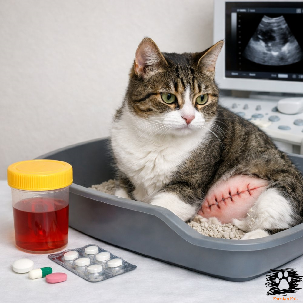 خون در ادرار و تهوع گربه ماده بعد از عقیم‌سازی؛ علل و درمان