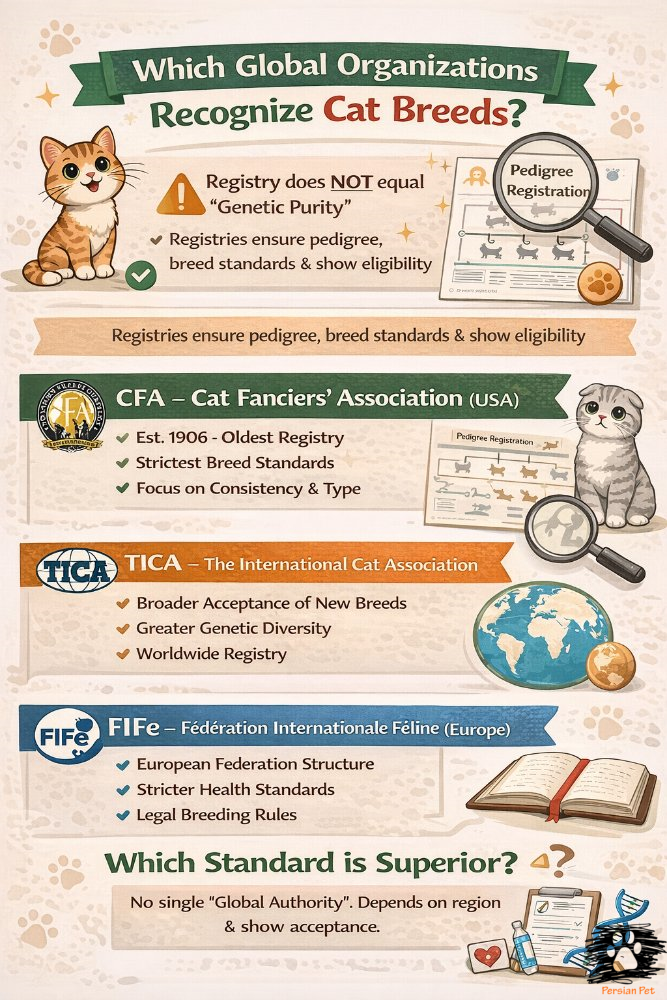 مراجع جهانی تأیید نژاد گربه کدامند؟