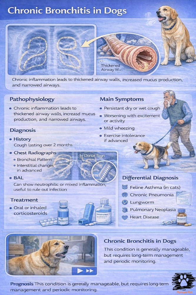 برونشیت مزمن در سگ | علائم و درمان سرفه مزمن
